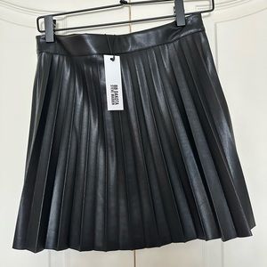 Steve Madden Come Correct Pleated Leather Skirt